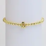 Josslyn Josslyn Gold Initial Monogram Bubble Beaded Bracelet A