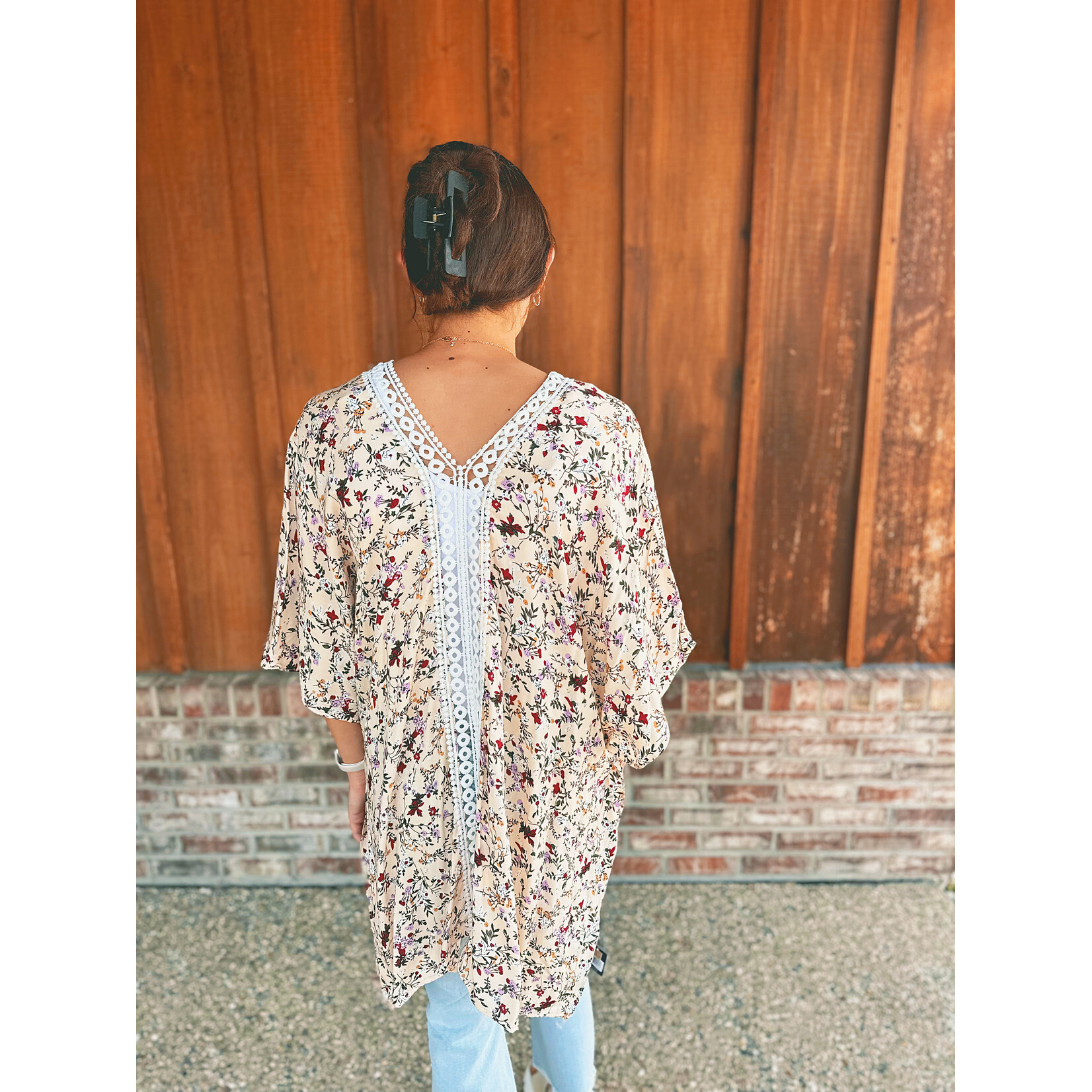 Youngs Young's Lace and Floral Kaftan