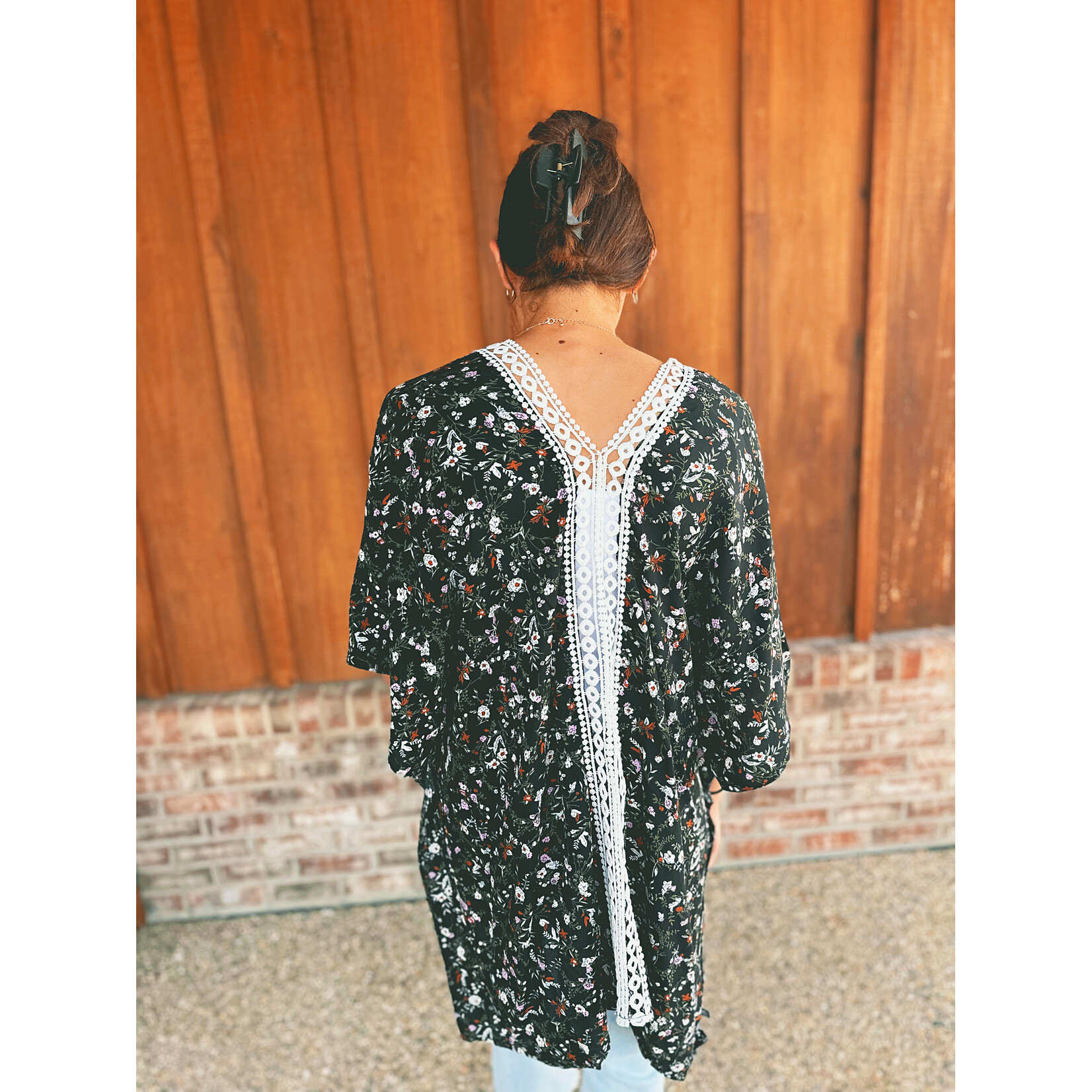 Youngs Young's Lace and Floral Kaftan