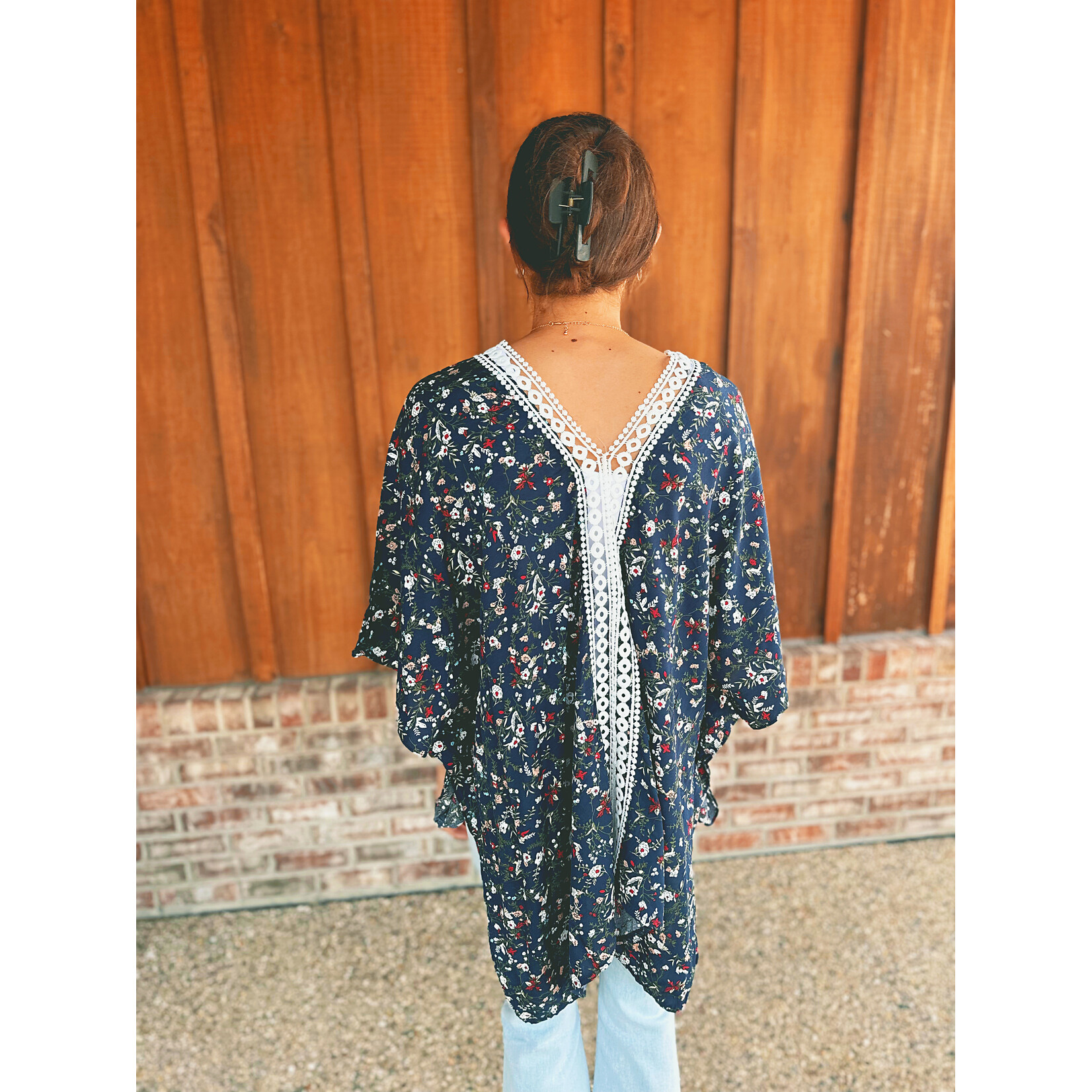 Youngs Young's Lace and Floral Kaftan