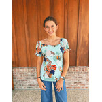 Sew in Love Sew in Love Sleeve Ruffle Floral Top