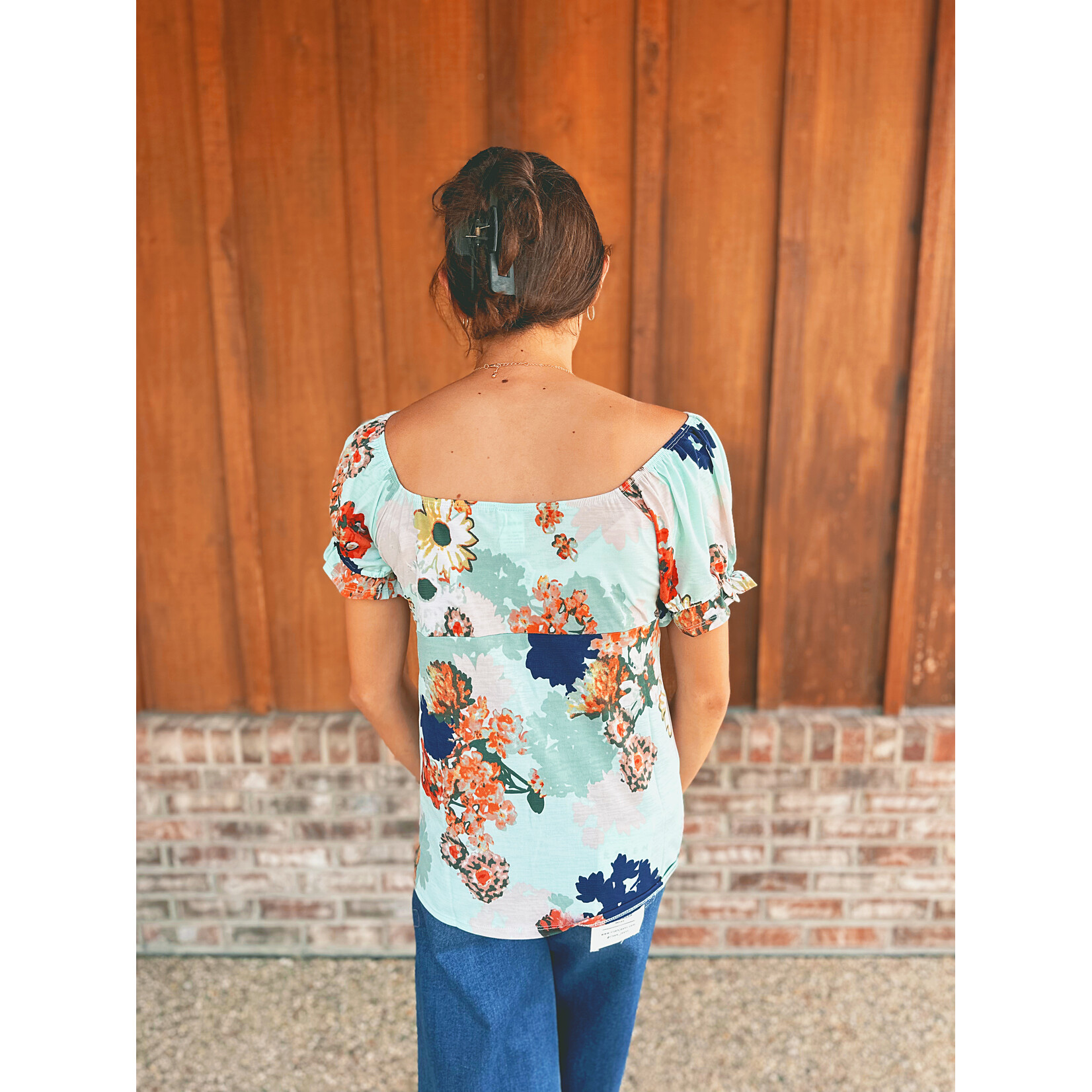 Sew in Love Sew in Love Sleeve Ruffle Floral Top