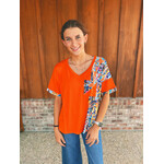 Sew in Love Sew in Love Short Sleeve Top Orange Multi