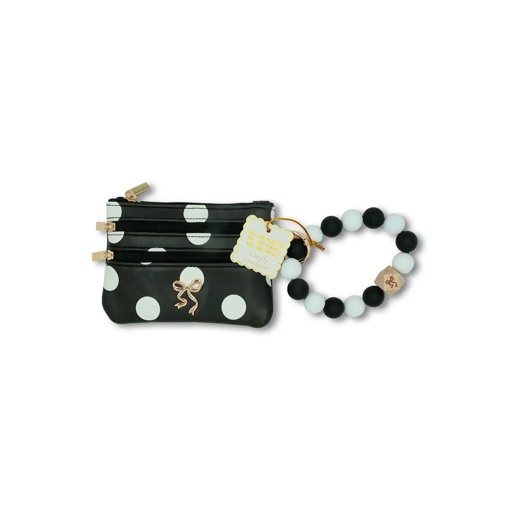 Simply Southern Simply Southern Bead Bangle Wallet White Dot