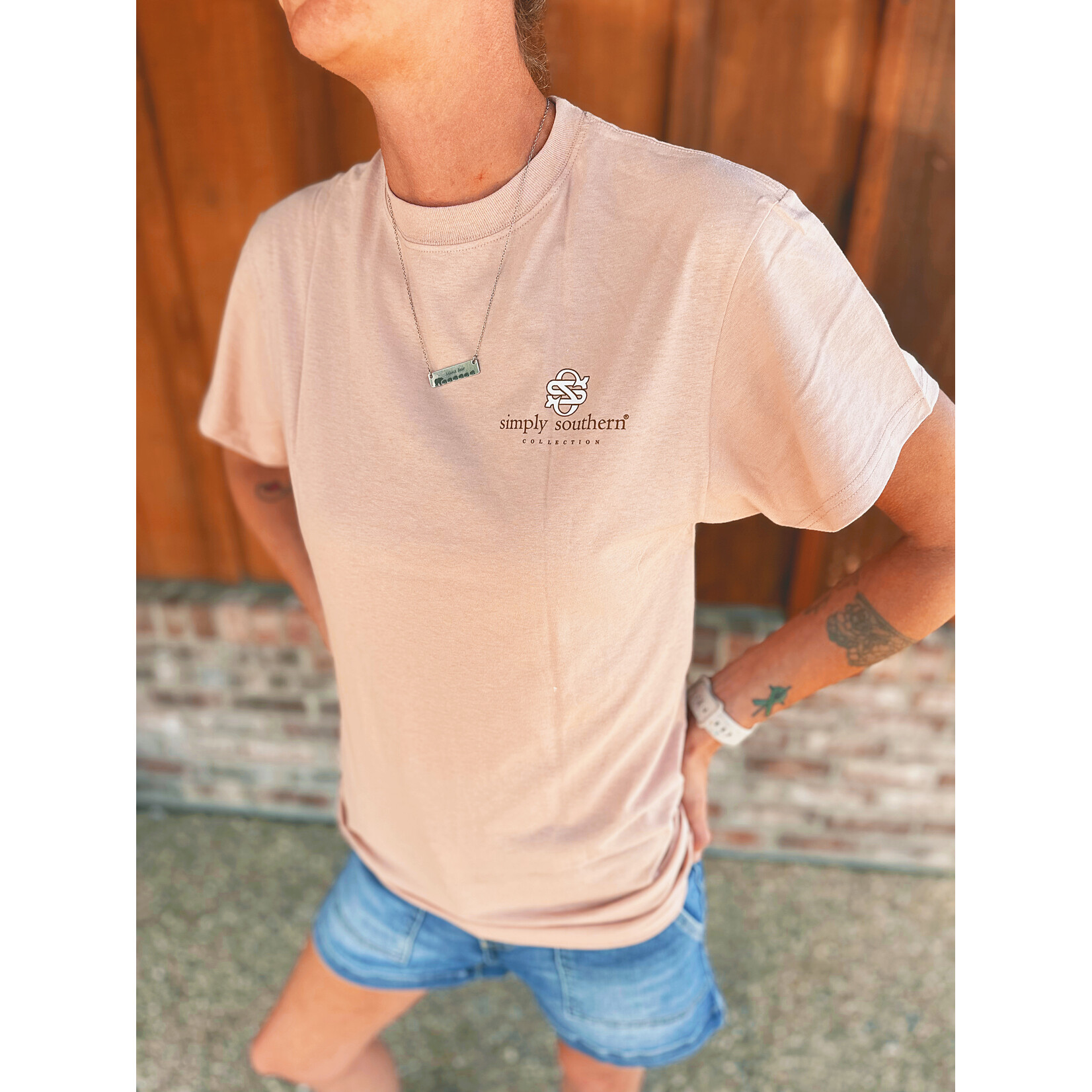 Simply Southern Simply Southern Short Sleeve Store Mahogany