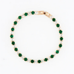 Howards Howard's Stella Round Gemstone Bracelet Green and Clear