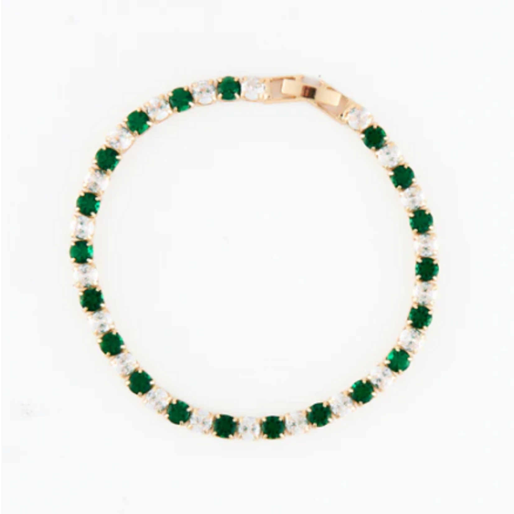 Howards Howard's Stella Round Gemstone Bracelet Green and Clear