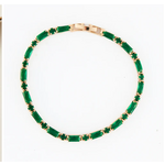 Howards Howard's Stella Baguette and Round Gemstone Bracelet Green