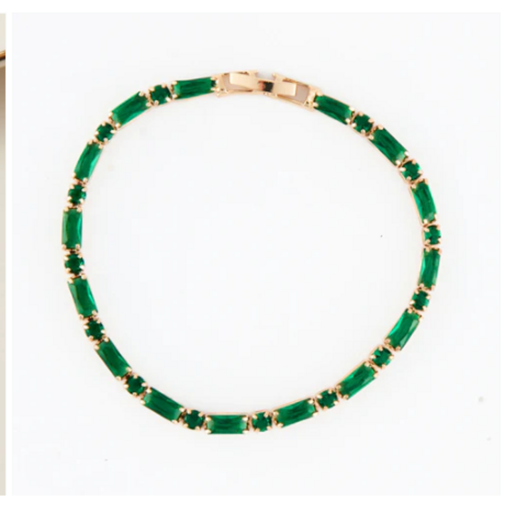 Howards Howard's Stella Baguette and Round Gemstone Bracelet Green