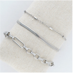 Howards Howard's Narelle Waterproof Snake Chain Bracelet Set Silver
