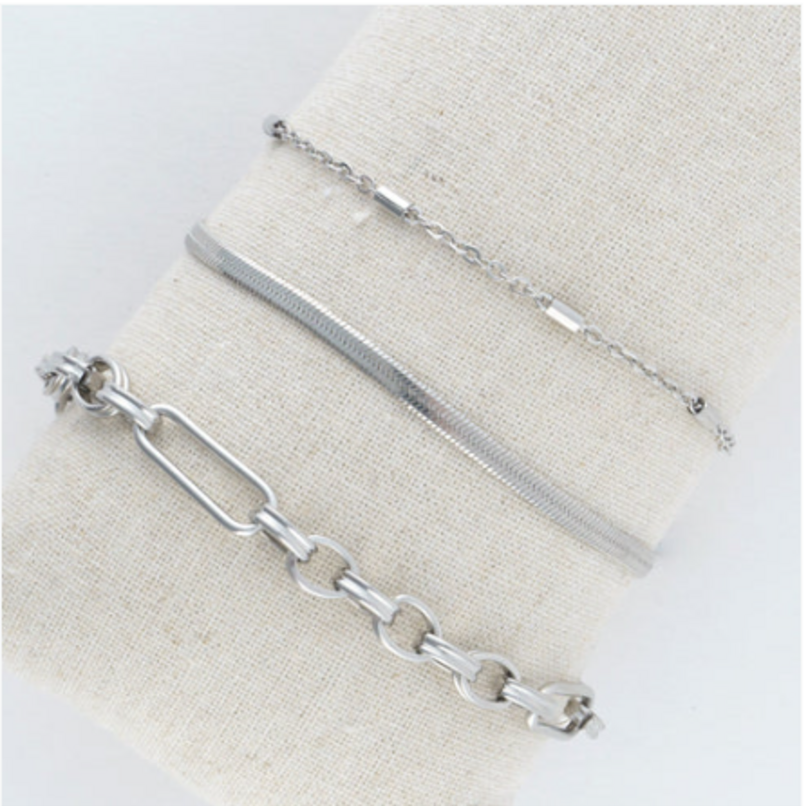 Howards Howard's Narelle Waterproof Snake Chain Bracelet Set Silver