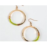 Howards Howard's Olive Beaded Hoop Earring Gold