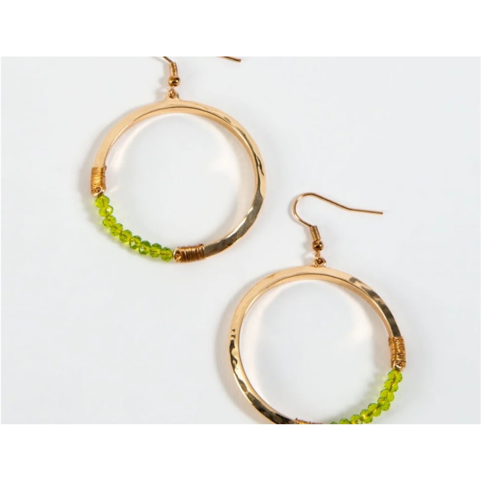 Howards Howard's Olive Beaded Hoop Earring Gold