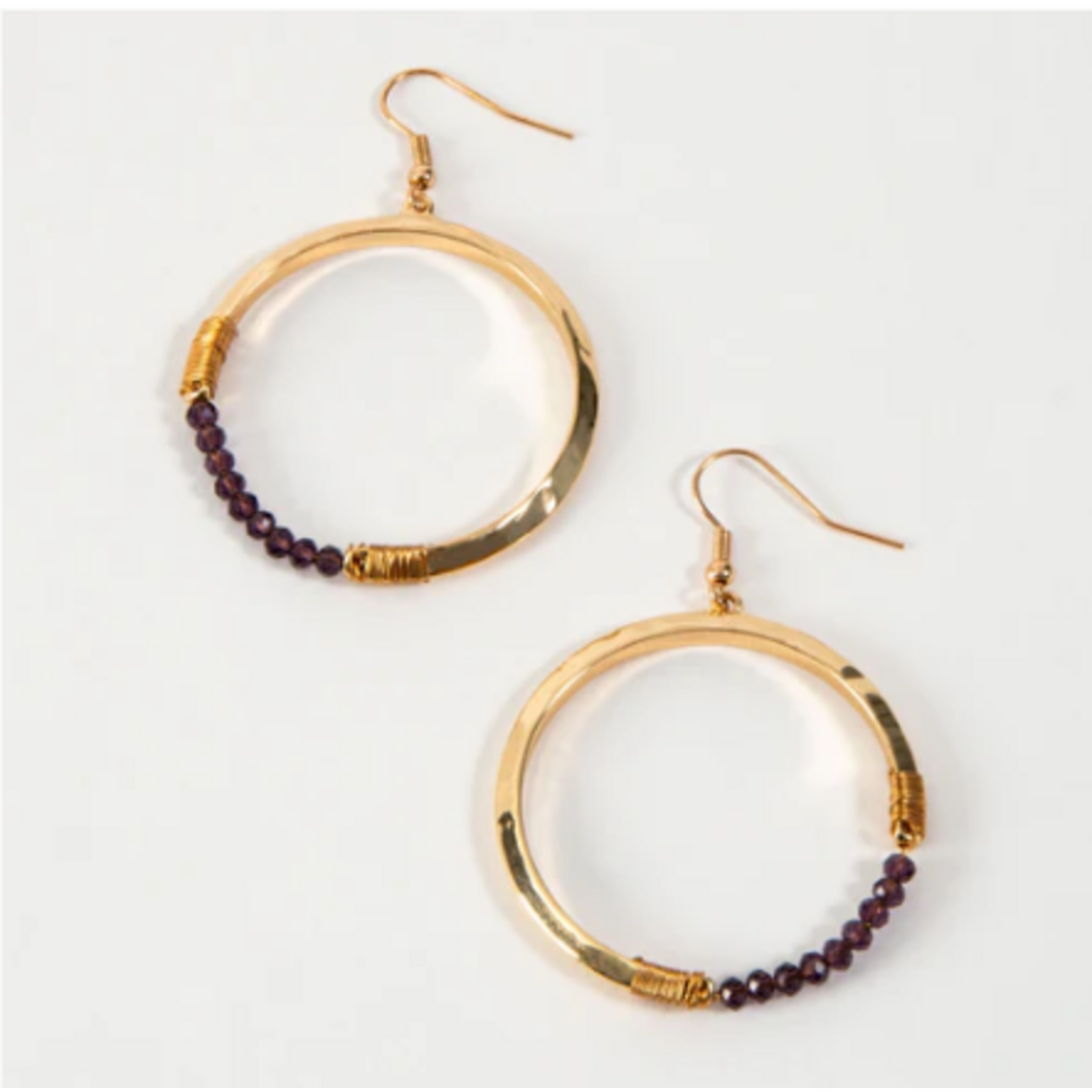 Howards Howard's Blush Beaded Hoop Earring Gold