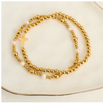 Howards Howard's Narelle Waterproof Pearl Station and Cross Stretch Bracelet Set Gold