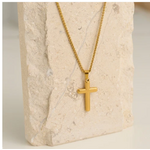 Howards Howard's Narelle Waterproof Unisex Wheat Chain Cross Necklace Gold