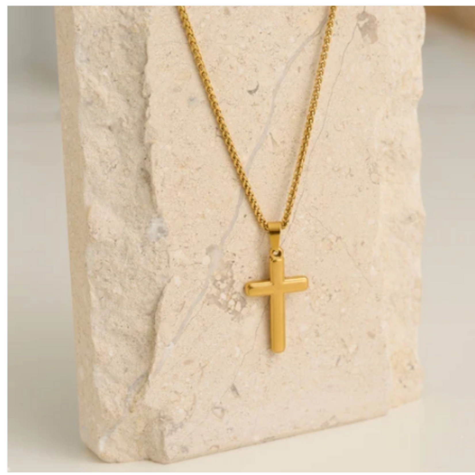 Howards Howard's Narelle Waterproof Unisex Wheat Chain Cross Necklace Gold