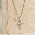 Howards Howard's Narelle Waterproof Unisex Wheat Chain Cross Necklace Silver