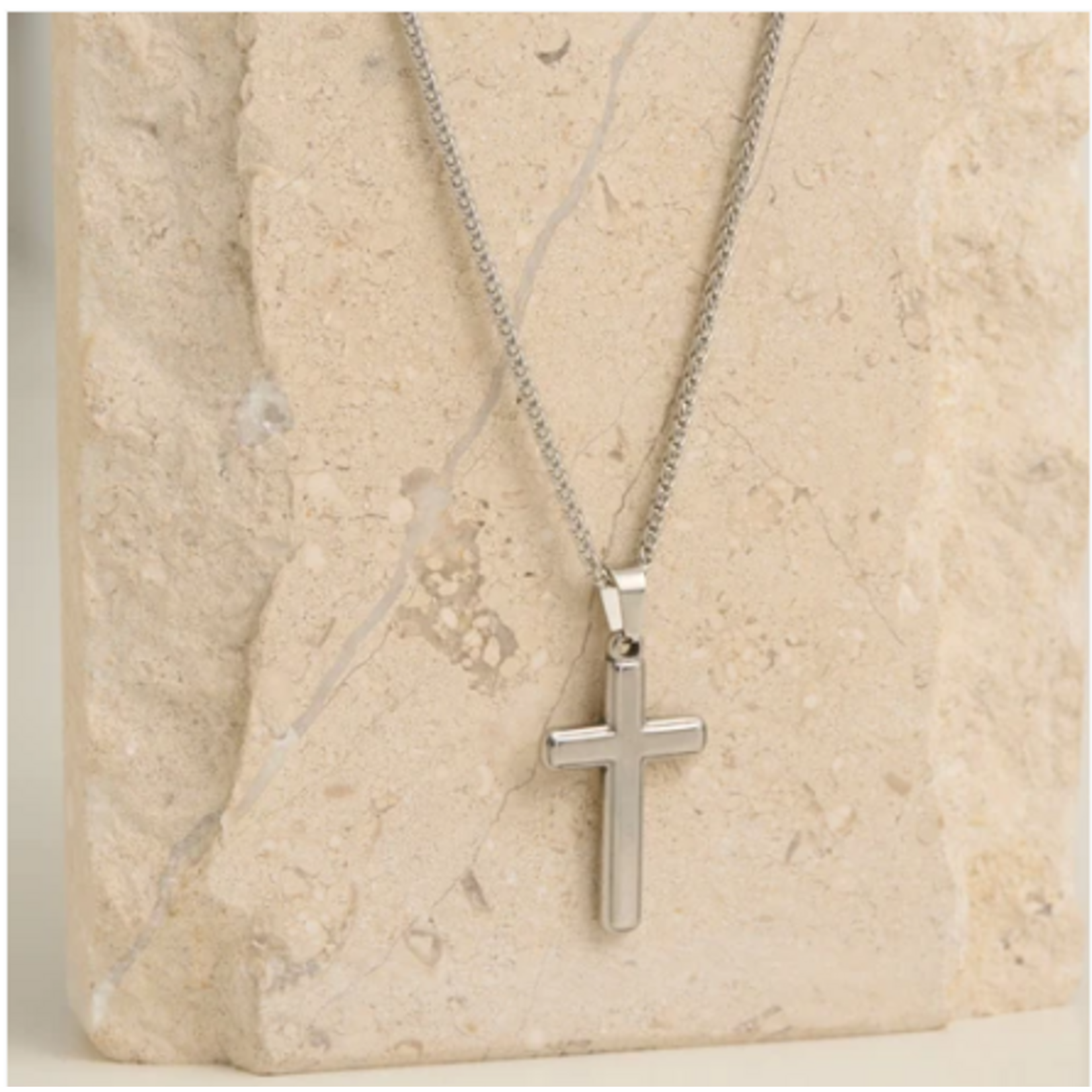 Howards Howard's Narelle Waterproof Unisex Wheat Chain Cross Necklace Silver