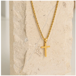 Howards Howard's Narelle Waterproof Unisex Rope Chain Cross Necklace Gold