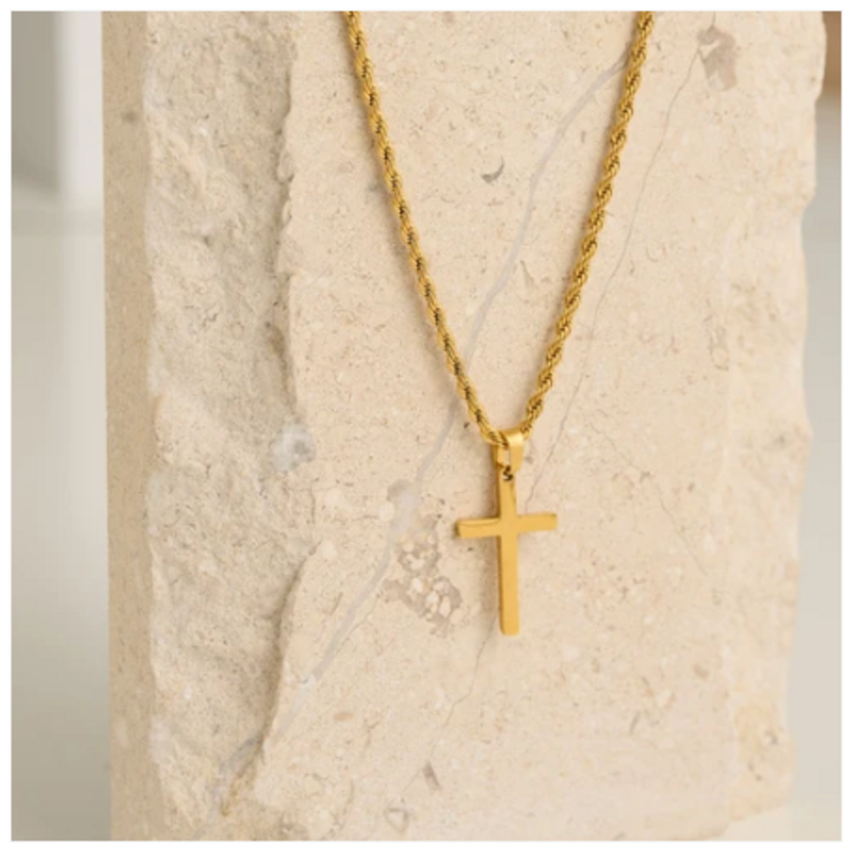 Howards Howard's Narelle Waterproof Unisex Rope Chain Cross Necklace Gold
