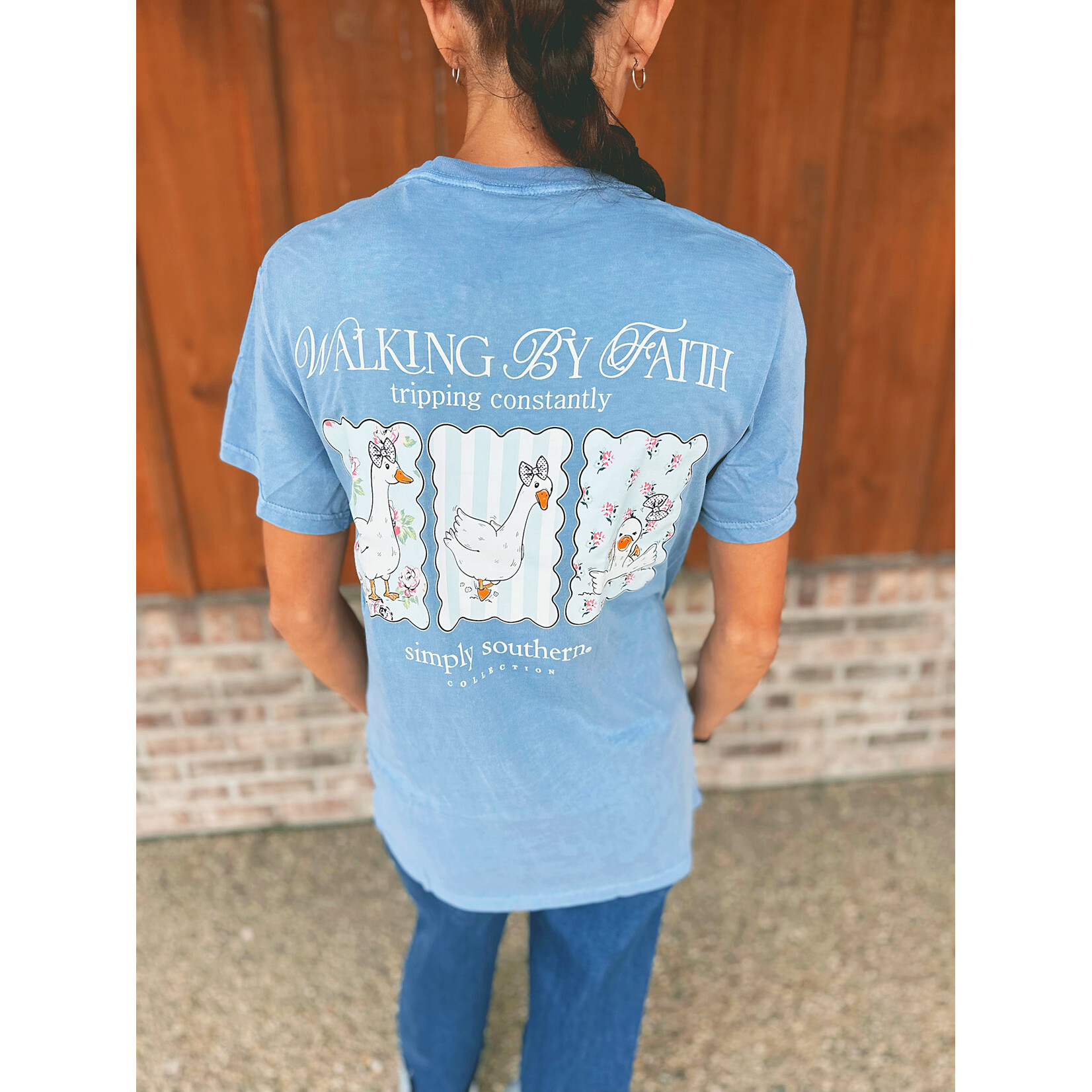 Simply Southern Simply Southern Walking by Faith Mineral Wash Graphic Tee