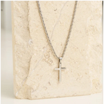 Howards Howard's Narelle Waterproof Unisex Rope Chain Cross Necklace Silver