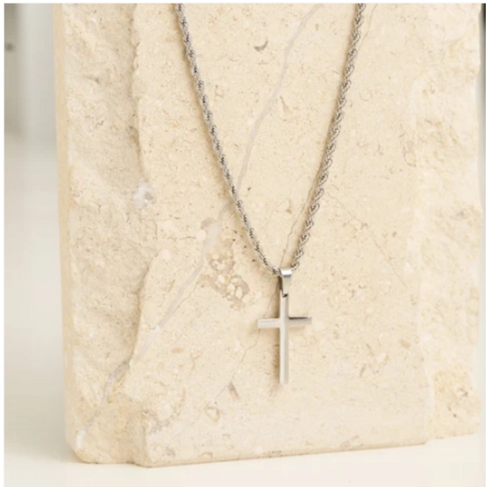 Howards Howard's Narelle Waterproof Unisex Rope Chain Cross Necklace Silver