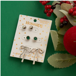 Howards Howard's Holiday Silver Bow Earring Trio