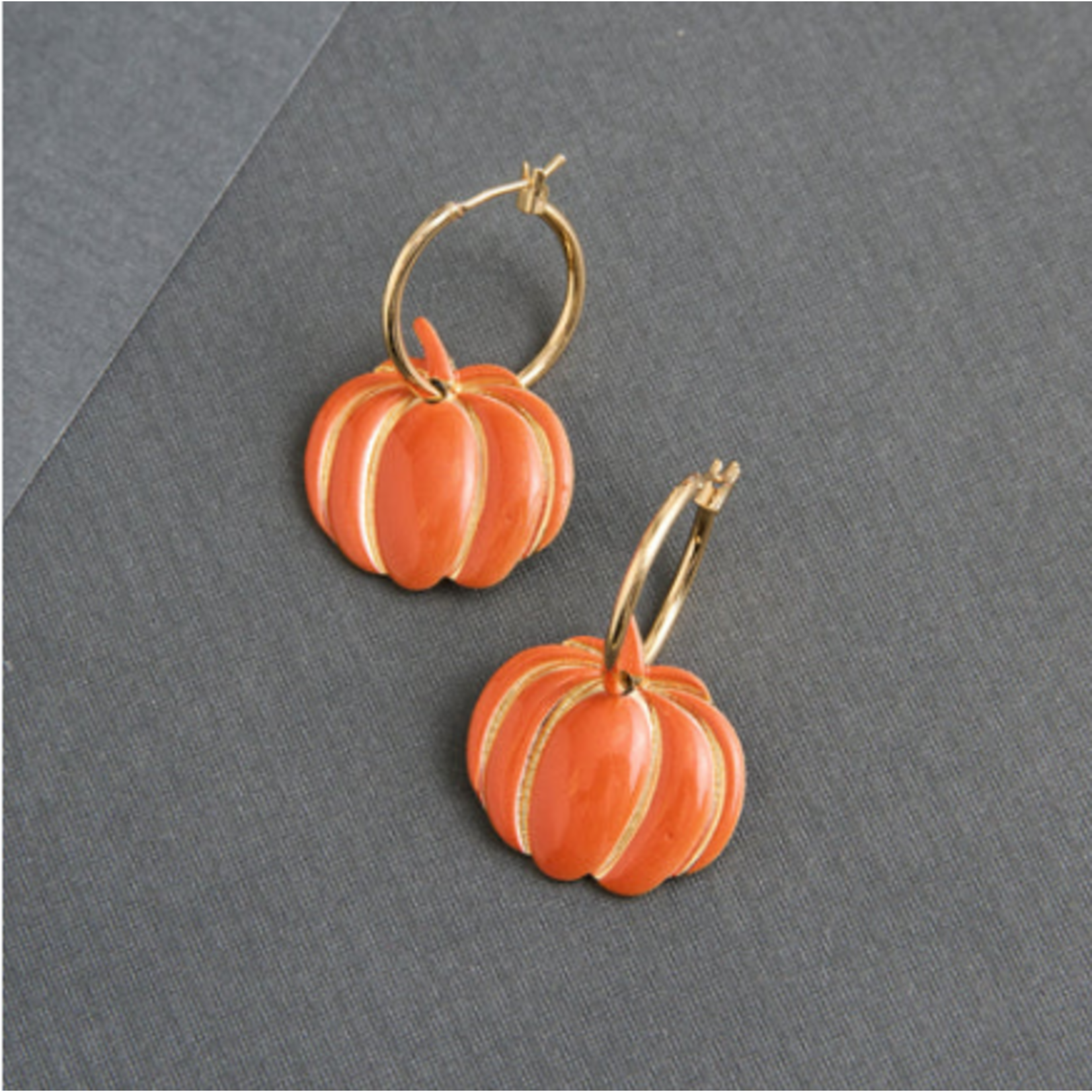 Howards Howard's Pumpkin Hoop Earrings Orange