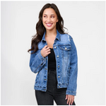 Elsie & Zoey Howard's Elsie and Zoey Sadi Distressed Button Up Denim Jacket