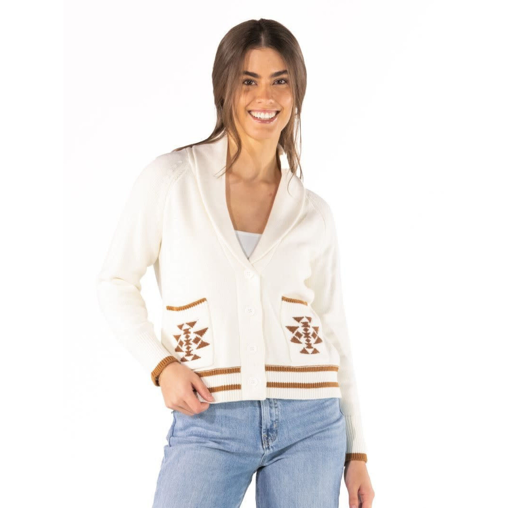 Simply Southern Simply Southern Cozy Cardigan Cowboy Boot White
