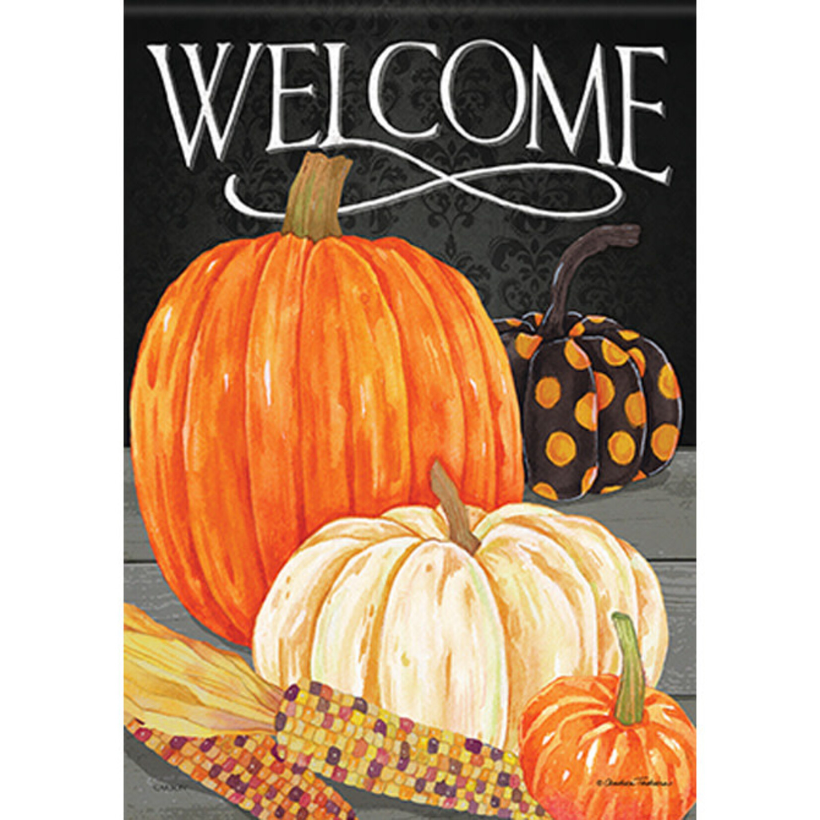 Carson Welcome Pumpkin Trio Garden Flag