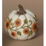 Gerson Resin Harvest Pumpkin w/Sunflowers