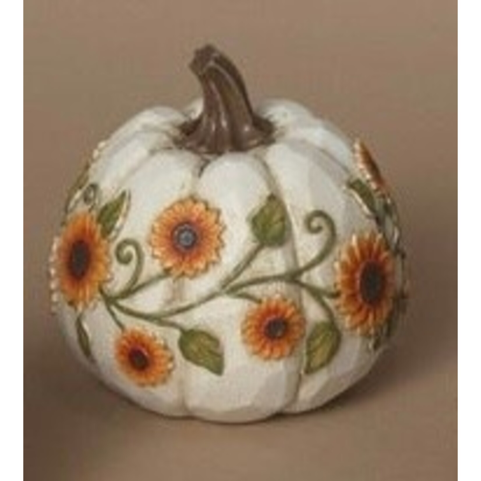 Gerson Resin Harvest Pumpkin w/Sunflowers