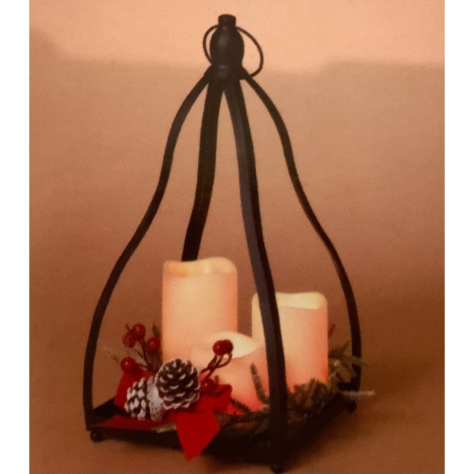 Gerson Metal Lantern w/ Accents, Battery Operated
