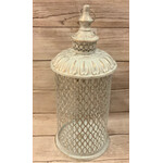 Gerson White Brushed Metal Lantern Large