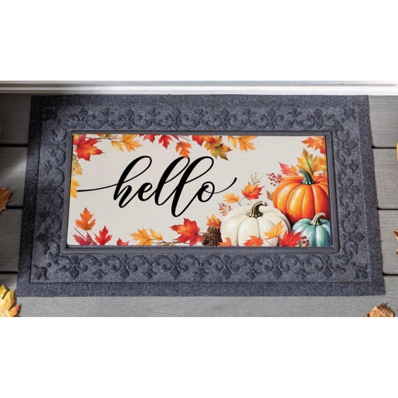 Evergreen Hello Fall Pumpkin & Leaves Switch Mat