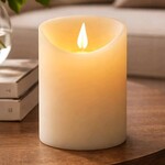 Wholesale Home Decor Cream LED Timer Candle 3x4