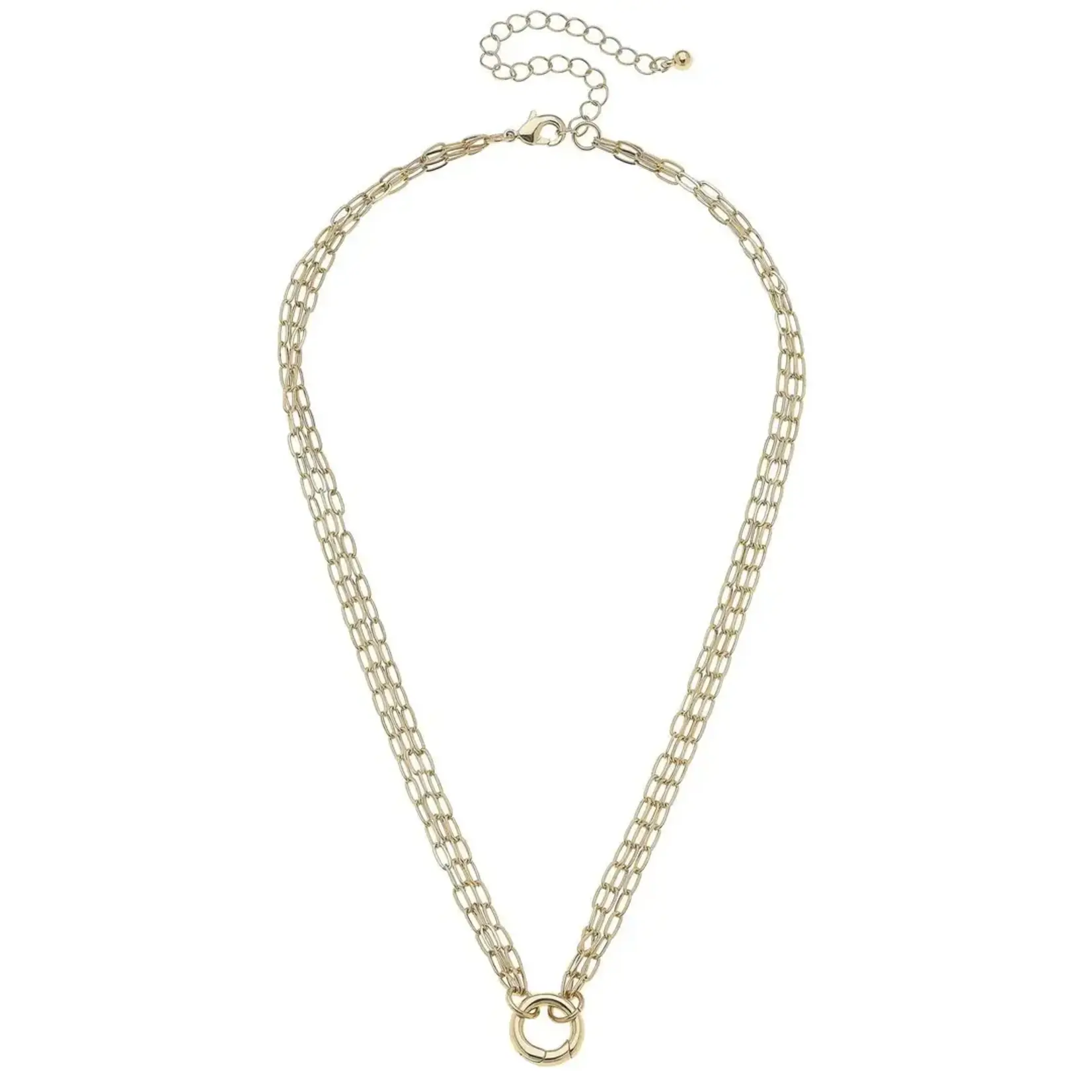 Canvas Canvas Style Celia 3-Row Dainty Charm Necklace Base Shiny Gold