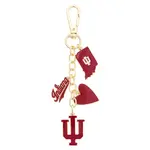 Canvas Canvas Style Indiana Hoosiers Heart Cluster Bag Charm