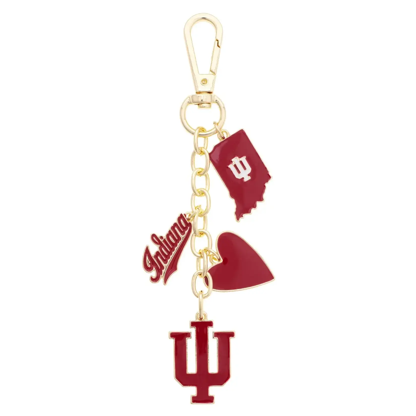 Canvas Canvas Style Indiana Hoosiers Heart Cluster Bag Charm