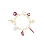 Canvas Canvas Style Indiana Hoosiers Enamel Icons Charm Bracelet Shiny Gold