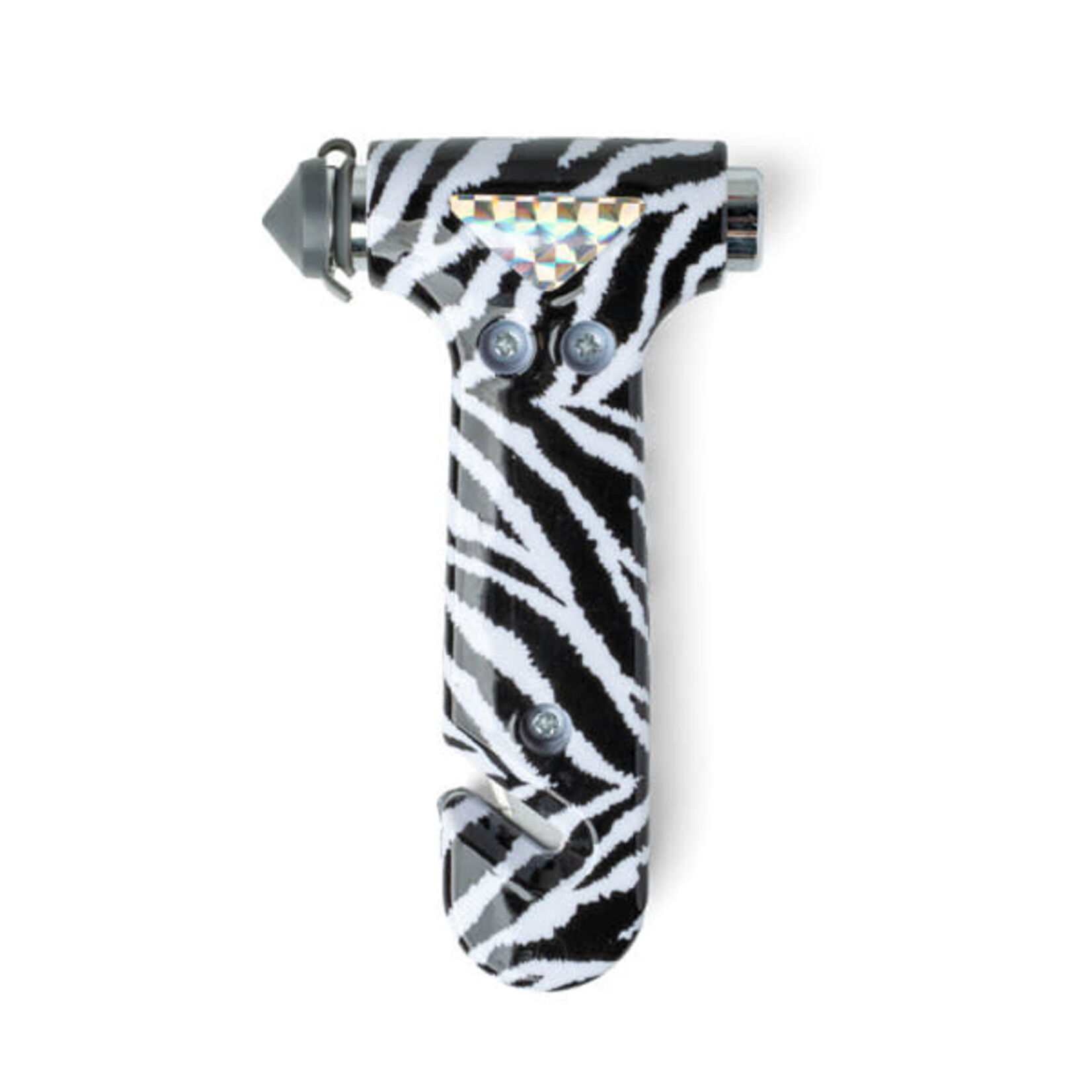 Mayday Mayday Charm Alarm 2-in-1 Emergency Escape Hammer Zebra