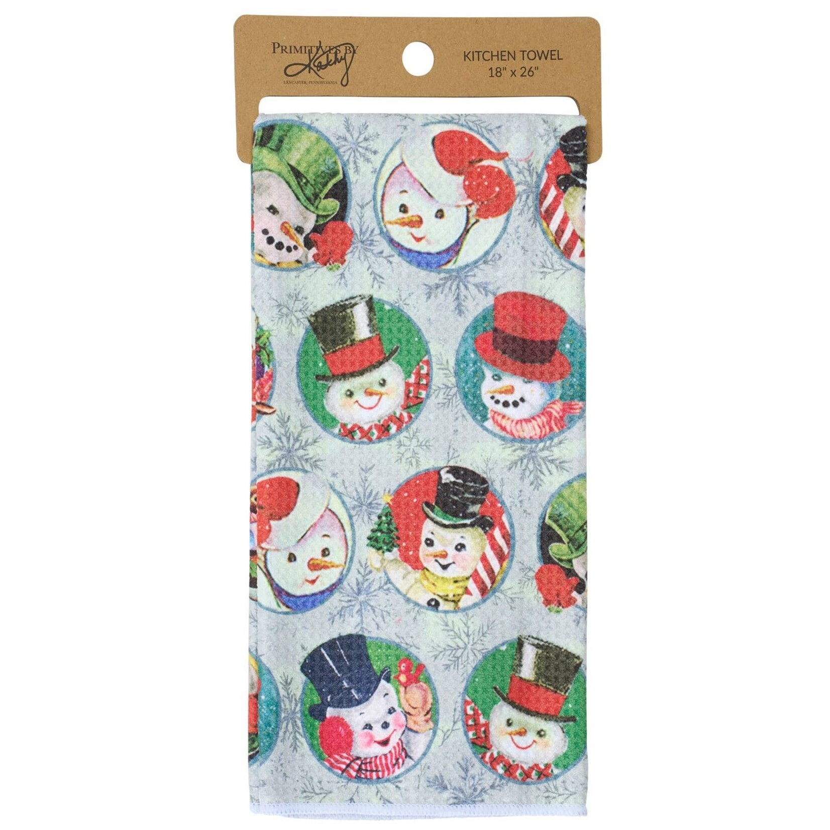 Primitives By Kathy Retro Snowman Kitchen Towel