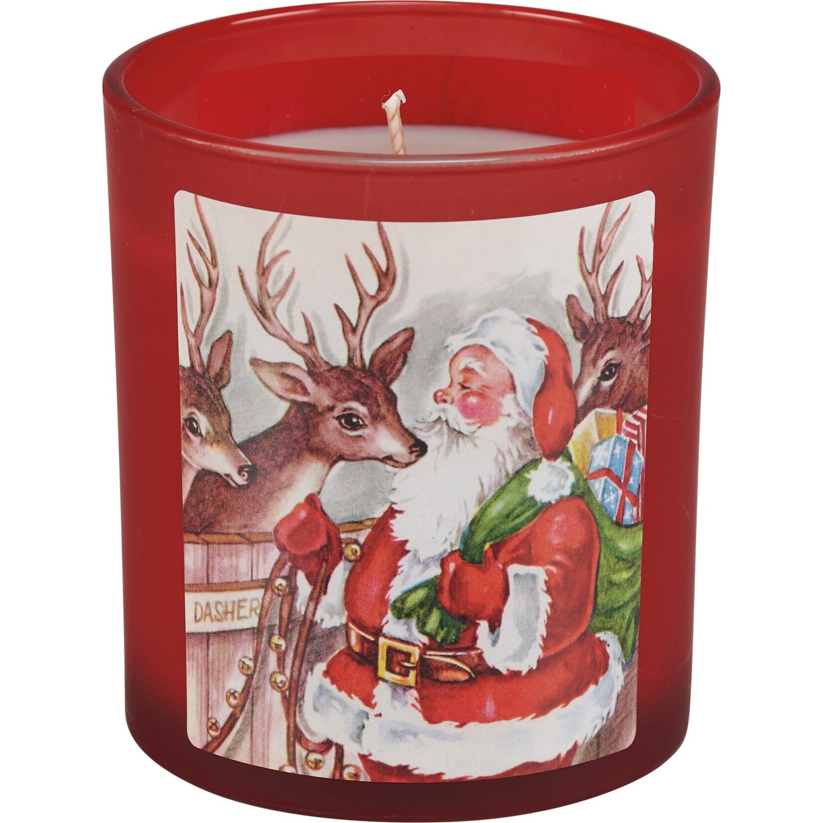 Primitives By Kathy Santa’s Reindeer Evergreen Candle Style 2