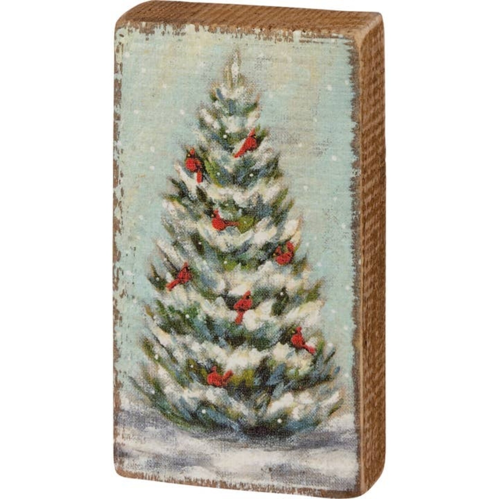 Primitives By Kathy Cardinal Tree Block Sign