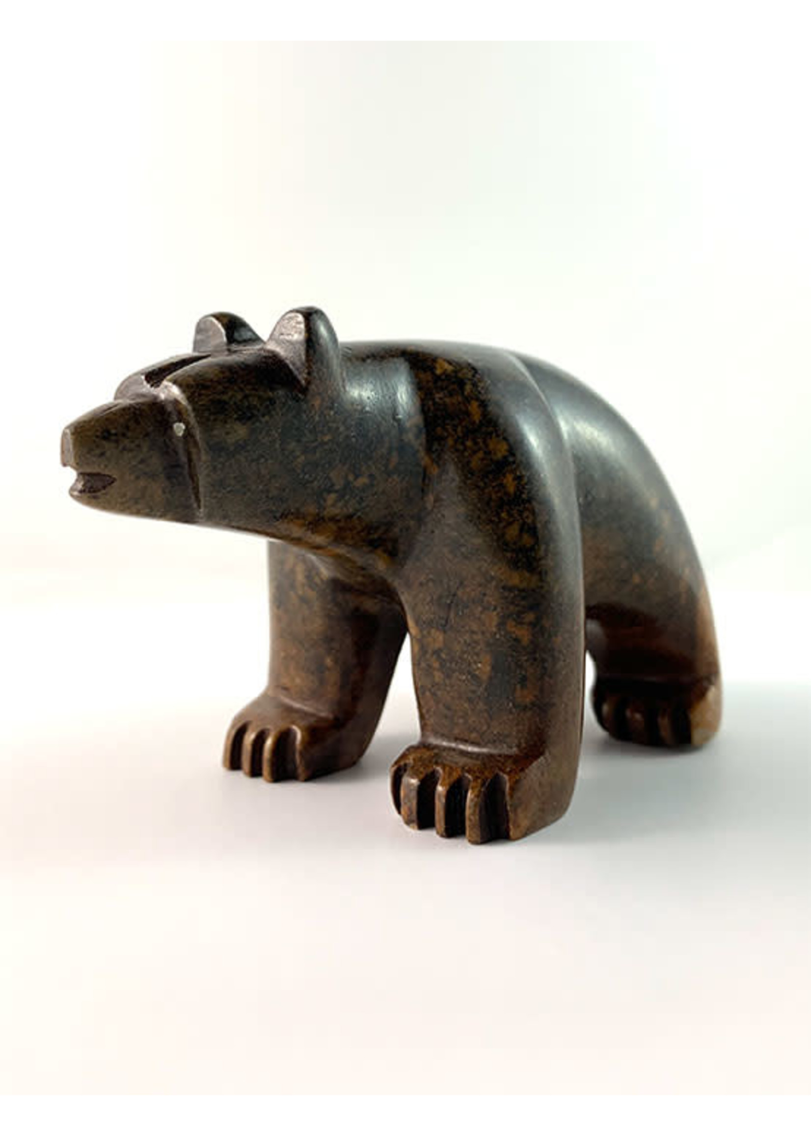 Howard Moose Soapstone Carved Dark Brown Bear (SOLD)