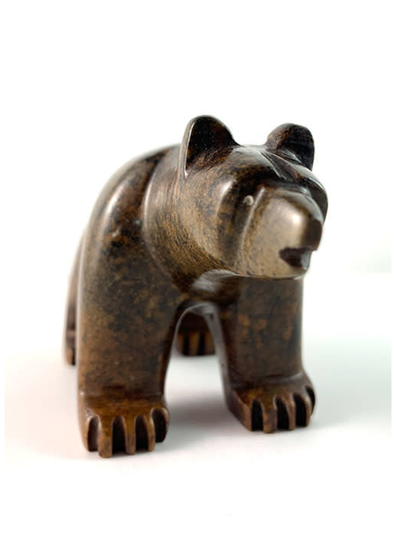 Howard Moose Soapstone Carved Dark Brown Bear (SOLD)