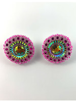 Pink Button Post Earrings (SOLD)